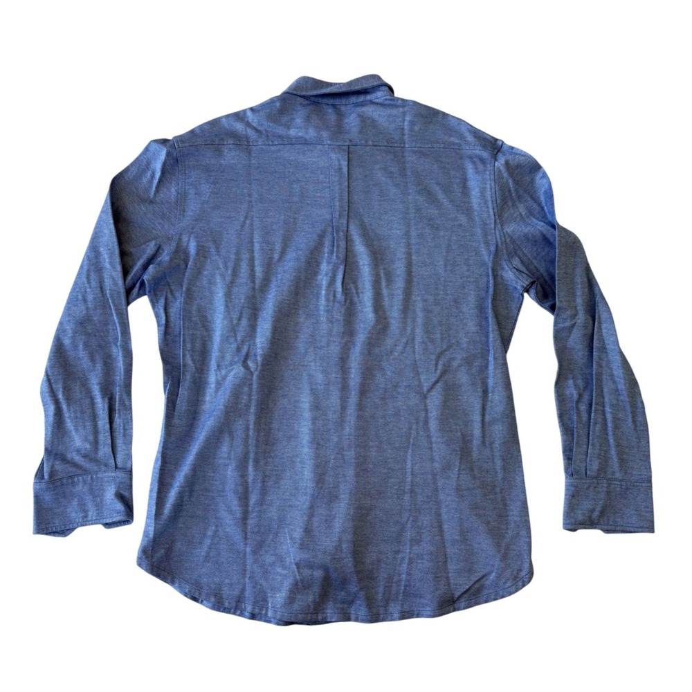 Robert Talbott Button Down Mens M Blue Good Cotton Tencel Linen Tailored Shirt - Picture 2 of 6
